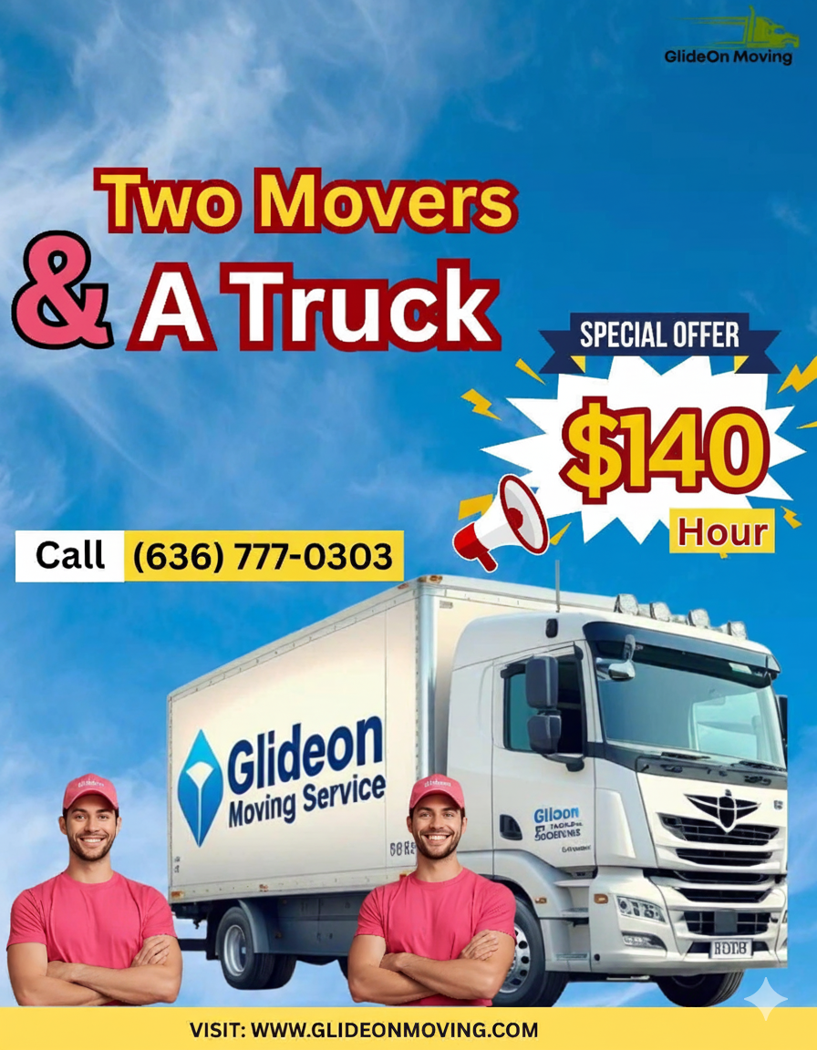 GlideOn Moving Service truck and moving crew